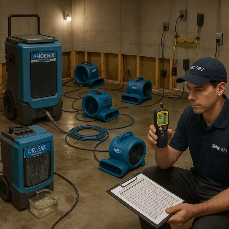 Structural Drying and Dehumidification process in Robertsville, NJ